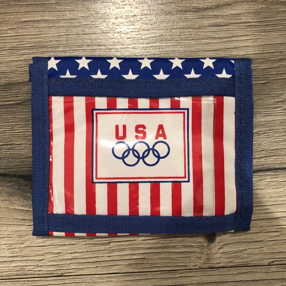 New 1995 Vintage Avon USA Olympics Nylon Wallet American Flag Patriotic